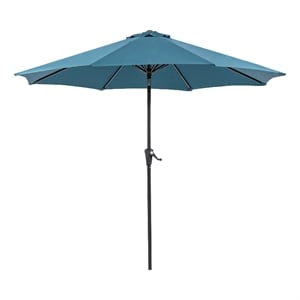 Furniture of America Stor 9' Metal Outdoor Tilting Patio Sherpa Blue Umbrella