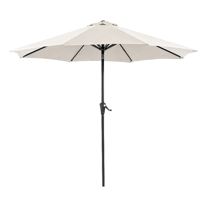 Furniture of America Stor 9' Metal Outdoor Tilting Patio Beige Umbrella