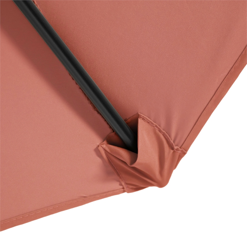 Furniture of America Stor 9' Metal Outdoor Tilting Patio Sienna Red Umbrella