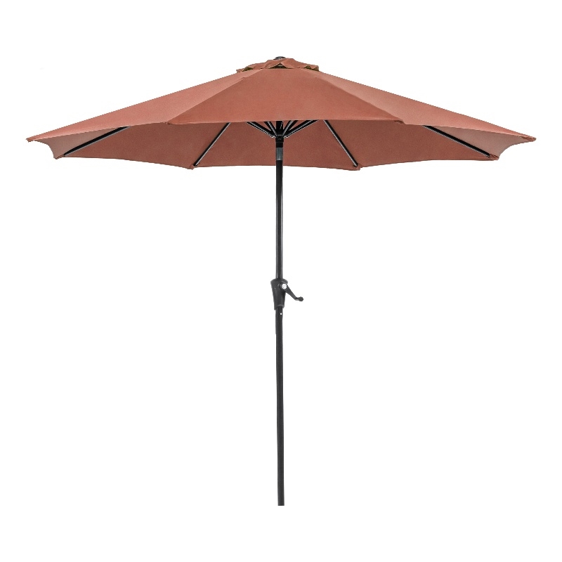 Furniture of America Stor 9' Metal Outdoor Tilting Patio Sienna Red Umbrella