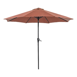 Furniture of America Stor 9' Metal Outdoor Tilting Patio Sienna Red Umbrella