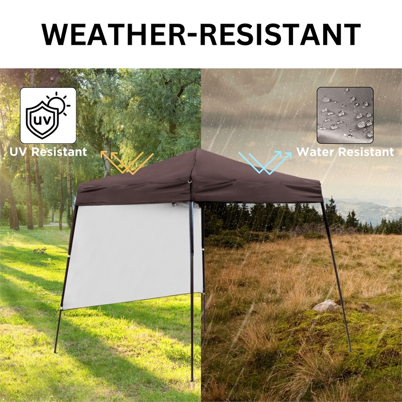 Furniture of America Voss 6' Outdoor Burgundy Fabric Canopy Pop-Up Gazebo Tent