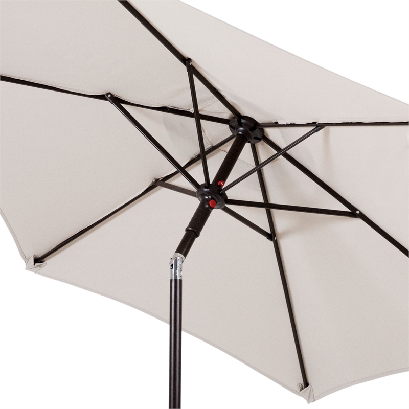 Furniture of America Essex 6-Piece Brown Metal Patio Dining Set with Umbrella
