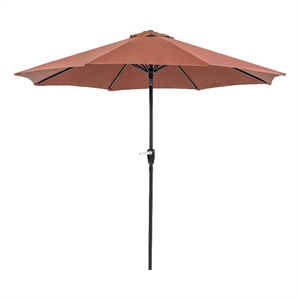 Furniture of America Ella 9' Outdoor Metal Round Patio Sienna Red Umbrella