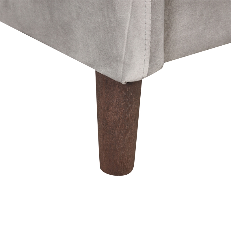 Furniture of America Theo Modern Velvet Fabric Loveseat Sofa in Gray