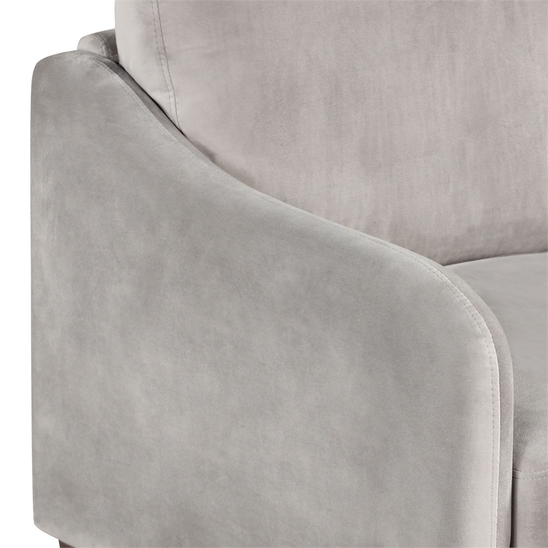 Furniture of America Theo Modern Velvet Fabric Loveseat Sofa in Gray