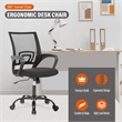 Furniture of America Siv Ergonomic Nylon Fabric Mesh Swevil Desk Chair in Black