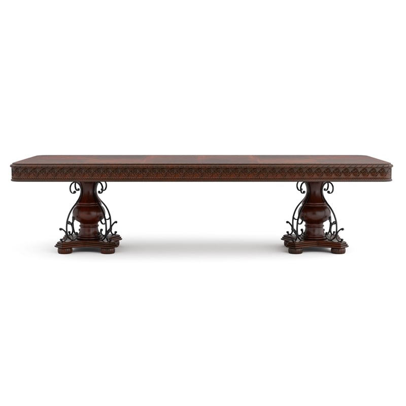 Furniture of America Exa Traditional Wood 7-Piece Dining Table Set in Cherry
