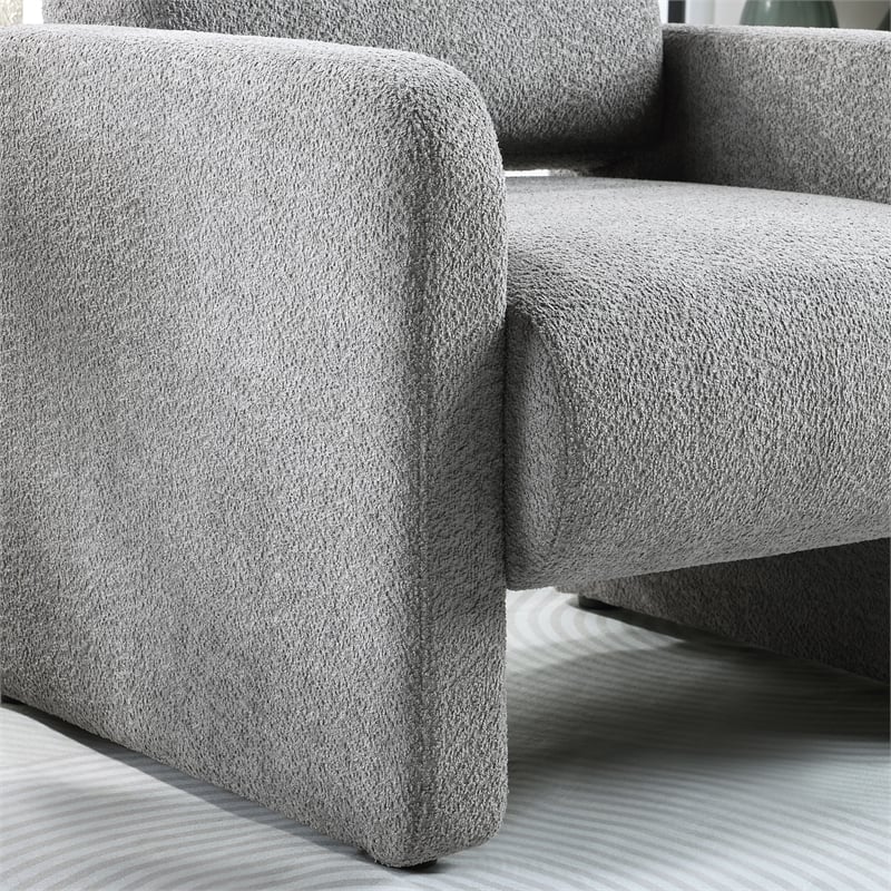 Furniture of America Luna Fabric Armchair with Rounded Corners in Gray