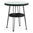 Muse & Lounge Co. Serene Wicker / Rattan Round Outdoor Coffee Table in Black
