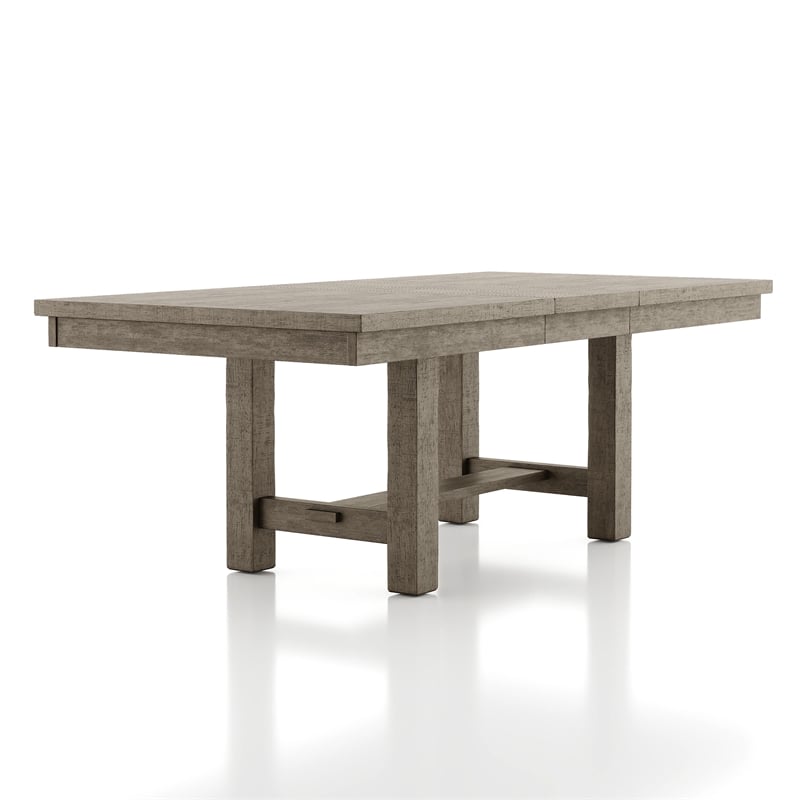 Furniture of America Atola Rustic Wood 7-Piece Dining Set in Gray