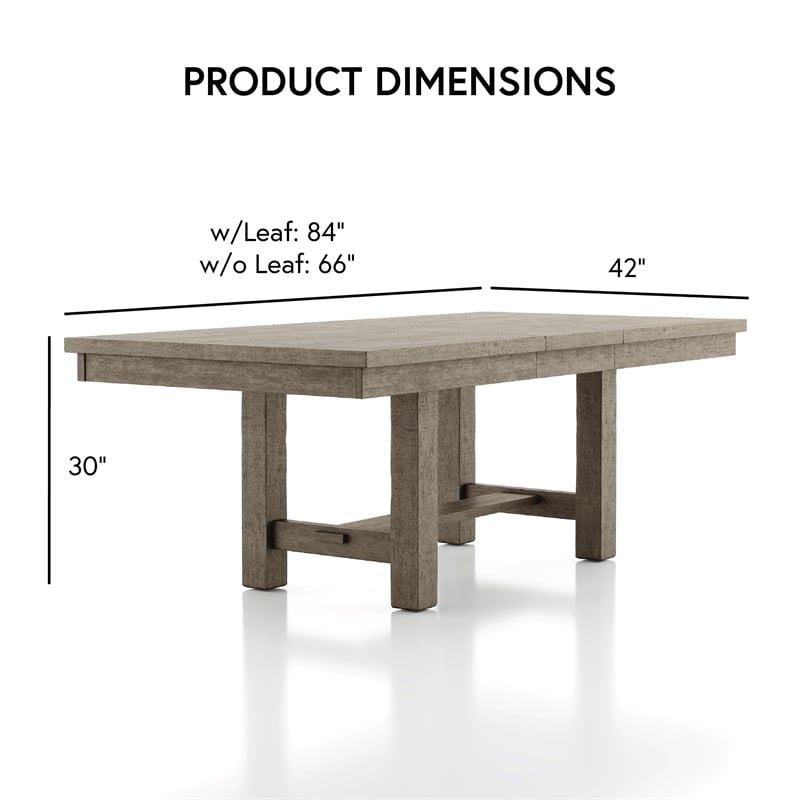 Furniture of America Atola Rustic Wood 7-Piece Dining Set in Gray