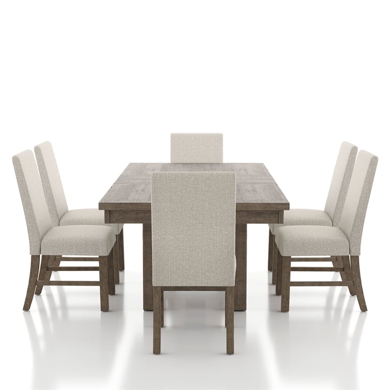 Furniture of America Atola Rustic Wood 7-Piece Dining Set in Gray