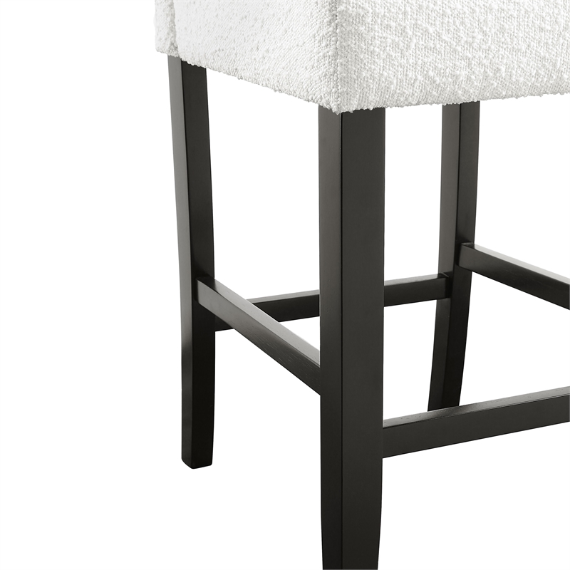 Furniture of America Prat Fabric Upholstered Counter Chairs in Black (Set of 2)