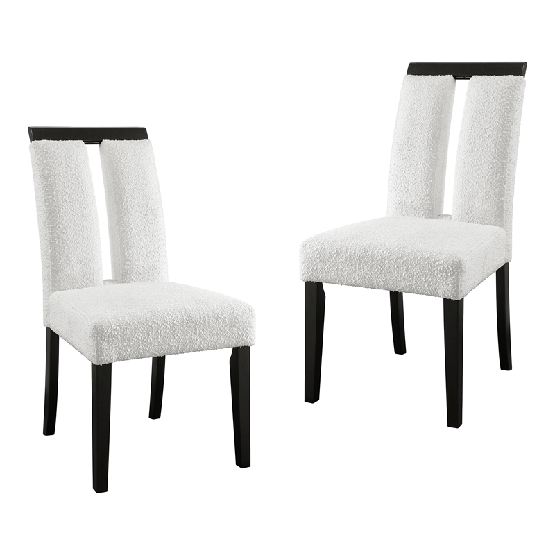 Furniture of America Prat Fabric Upholstered Side Chairs in Black (Set of 2)