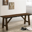 Furniture of America Drivet Rustic Wood Rectangle Dining Bench in Walnut