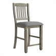 Furniture of America Wuor Wood Padded Counter Chairs in Gray (Set of 2)