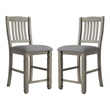 Furniture of America Wuor Wood Padded Counter Chairs in Gray (Set of 2)