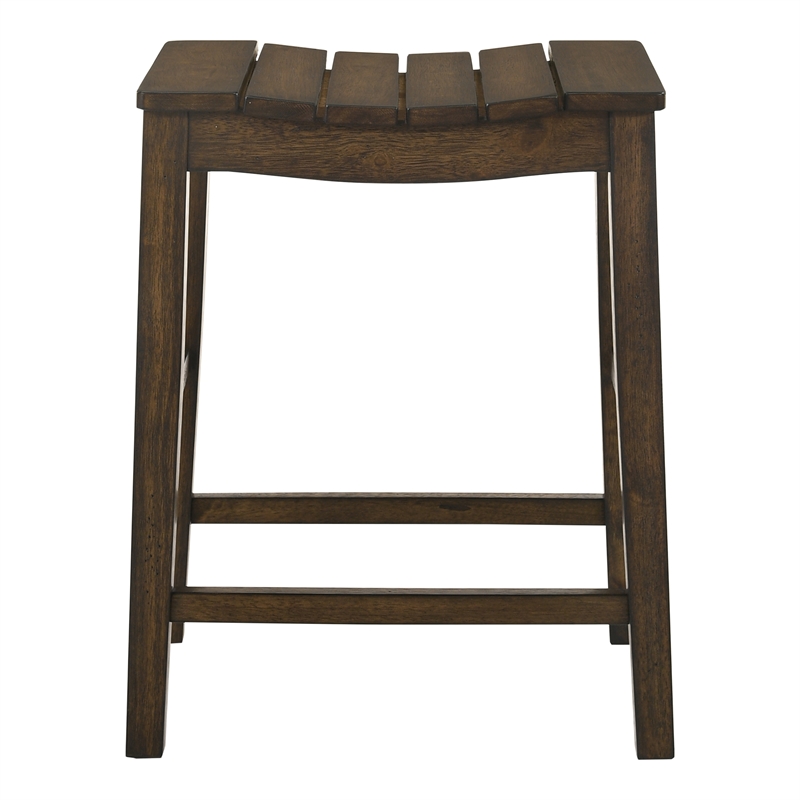 Furniture of America Niem Wood Counter Height Stools in Dark Oak (Set of 2)