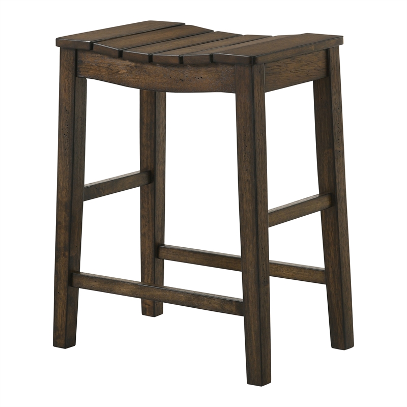 Furniture of America Niem Wood Counter Height Stools in Dark Oak (Set of 2)
