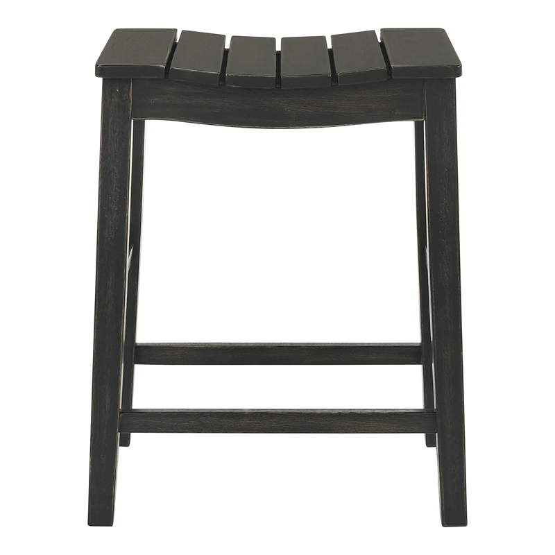 Furniture of America Niem Wood Counter Height Stools in Black (Set of 2)