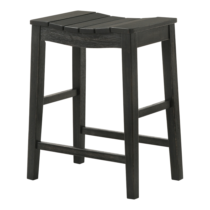 Furniture of America Niem Wood Counter Height Stools in Black (Set of 2)