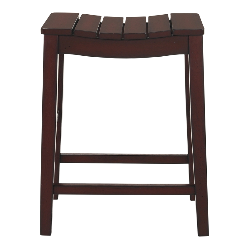 Furniture of America Niem Wood Counter Height Stools in Red (Set of 2)