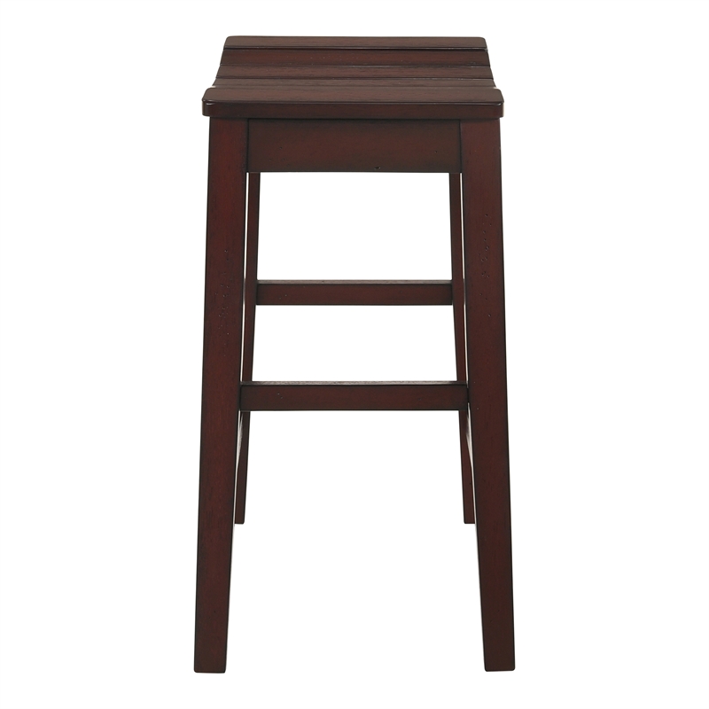 Furniture of America Niem Wood Counter Height Stools in Red (Set of 2)