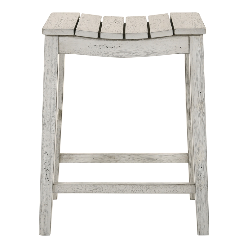 Furniture of America Niem Wood Counter Height Stools in White (Set of 2)