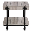 Furniture of America Acres Wood Natural 2-Piece Coffee Table Set with Wheels