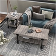 Furniture of America Acres Wood Natural 2-Piece Coffee Table Set with Wheels