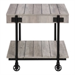 Furniture of America Acres Wood Natural 3-Piece Coffee Table Set with Wheels