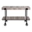 Furniture of America Acres Wood Natural 3-Piece Coffee Table Set with Wheels