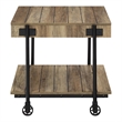 Furniture of America Acres Wood Rustic Oak 3-Piece Coffee Table Set with Wheels