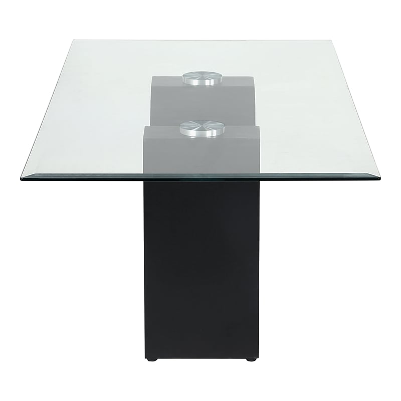 Furniture of America Fern Metal and Glass Top Rectangle Coffee Table in Black