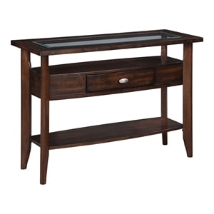 Furniture of America Eski Wood 1-Drawer Sofa Table in Dark Walnut