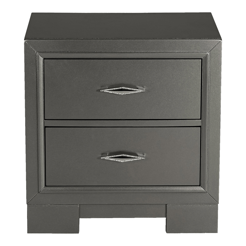 Furniture of America Santi 3pc Gray Wood Bedroom Set - Queen + 2 Nightstands