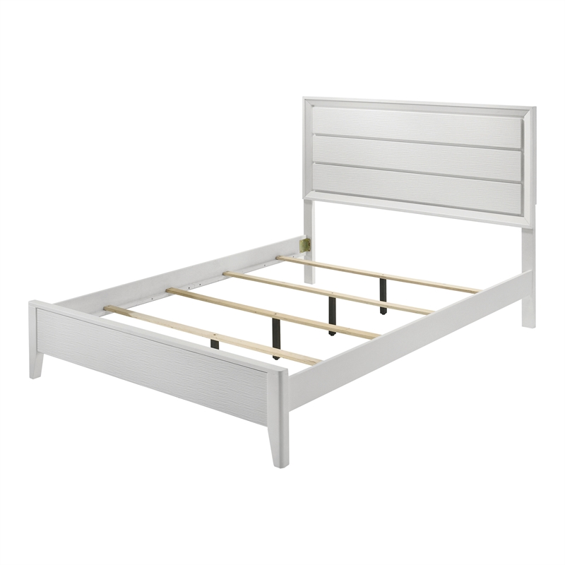 Furniture of America Vrone 3pc White Wood Bedroom Set - Cal King + 2 Nightstands