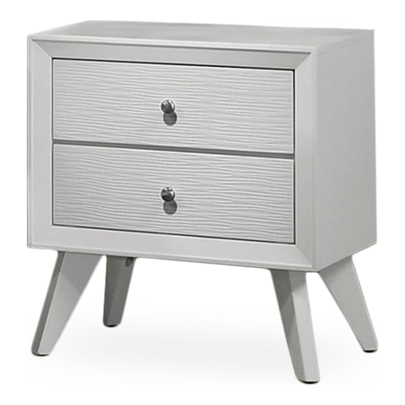 Furniture of America Vrone 3pc White Wood Bedroom Set - King + 2 Nightstands