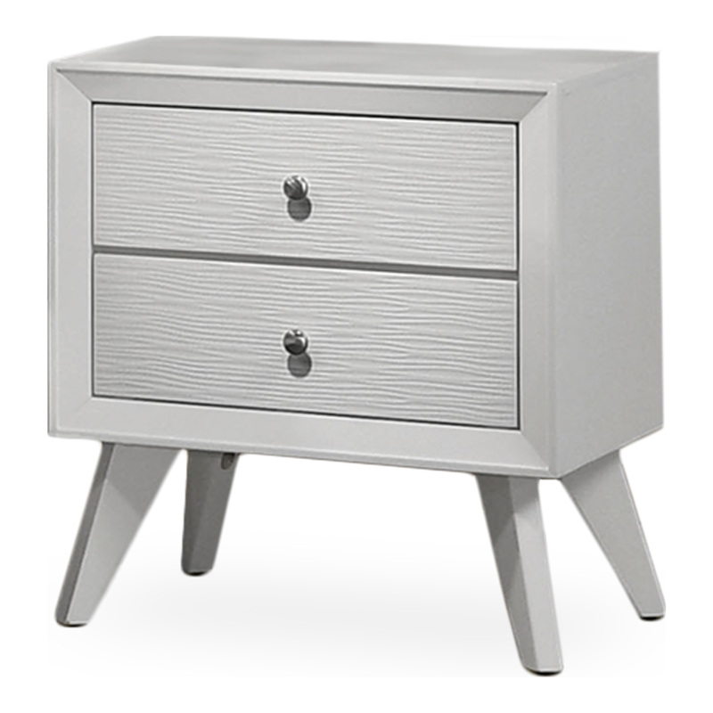 Furniture of America Vrone 3pc White Wood Bedroom Set - Queen + 2 Nightstands