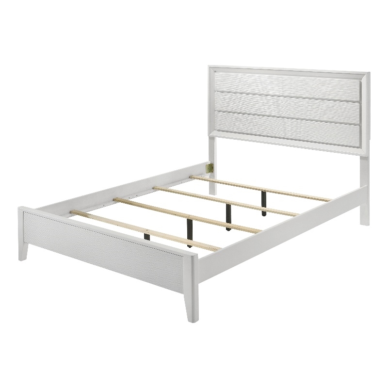 Furniture of America Vrone Contemporary Wood Panel King Bed in White