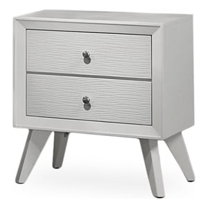 Furniture of America Vrone Wood 2-Drawer Nightstand with Angled Legs in White