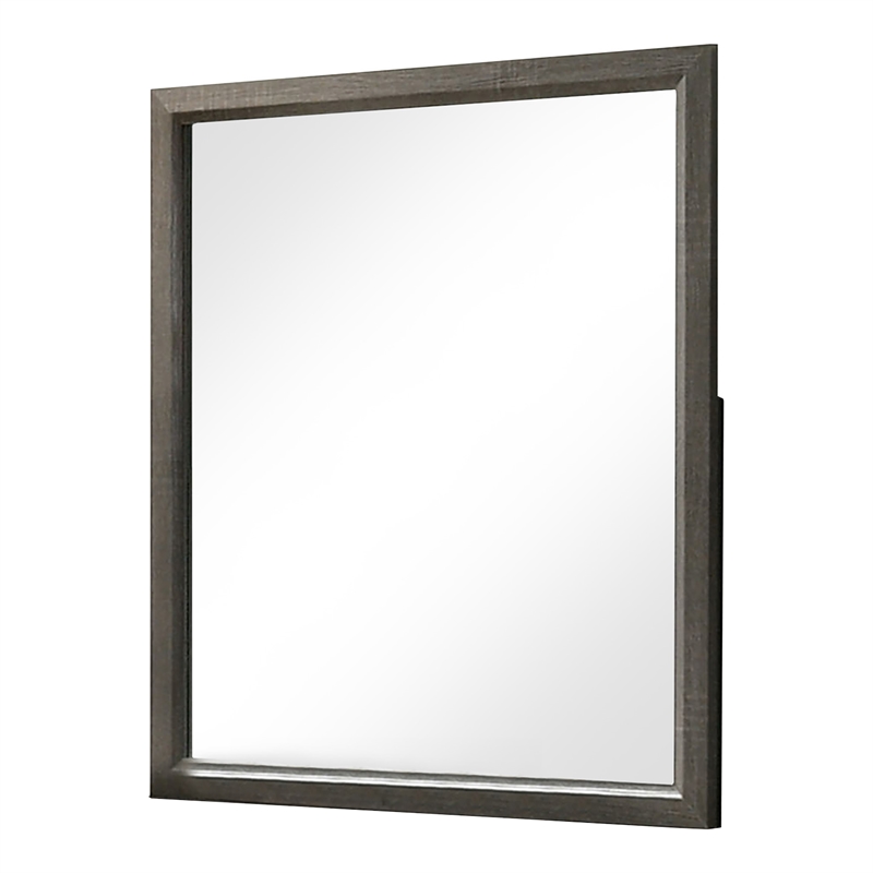 Furniture of America Hean Wood 6-Drawer Dresser with Mirror in Gray