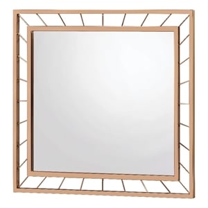Furniture of America Axen Contemporary Metal Rectangle Mirror in Gold