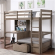Furniture of America Banty Wood Twin Over Workstation Loft Bed in Gray