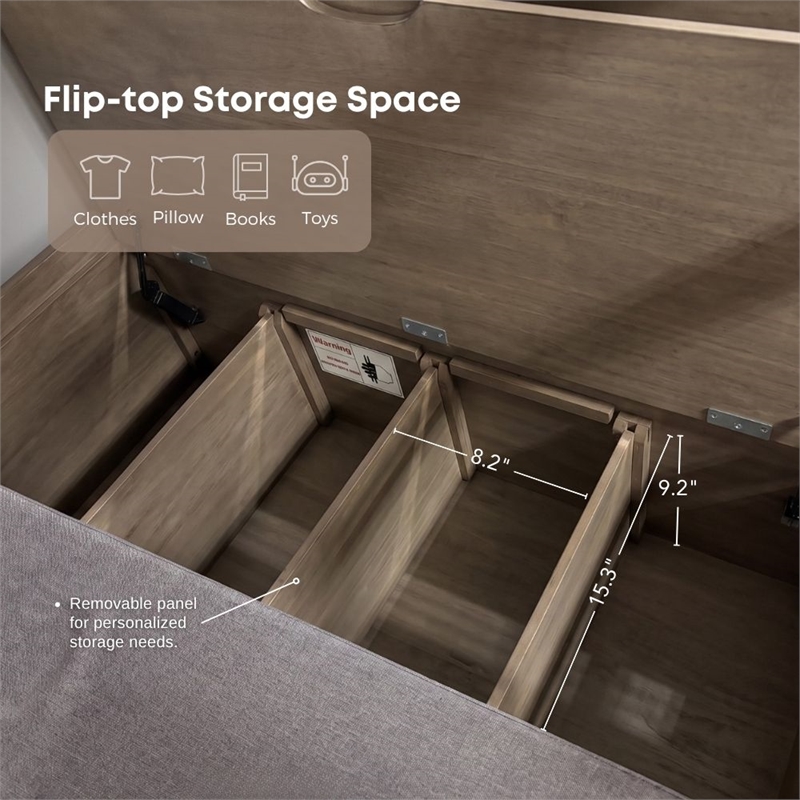 Furniture of America Banty Wood Twin Over Workstation Loft Bed in Gray