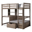 Furniture of America Banty Wood Twin Over Workstation Loft Bed in Gray