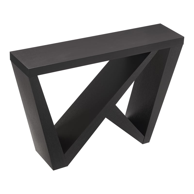 Furniture of America Ollev Wood W-Shaped Legs Console Table in Black