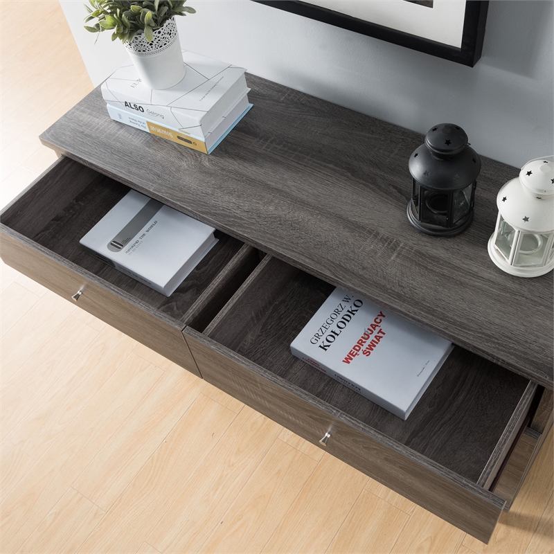 Furniture of America Pives Mid-Century Modern Wood 6-Drawer Dresser in Dark Gray