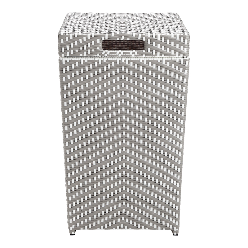 Furniture of America Azur Rattan 2-Piece Loveseat and Trash Can Set in Gray